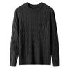 Men's Casual Argyle Crewneck Sweaters Thermal Cable Knit Pullover Sweater