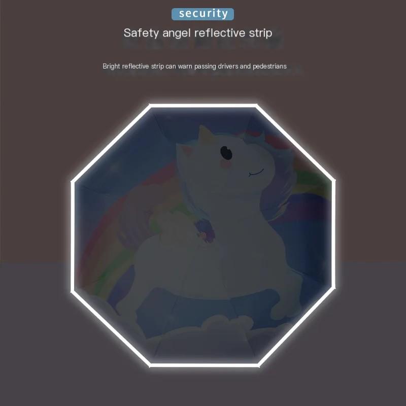 Fully Automatic Umbrella Creative Children's Cartoon Digital 8 Bone Three Fold Special Sun Umbrella