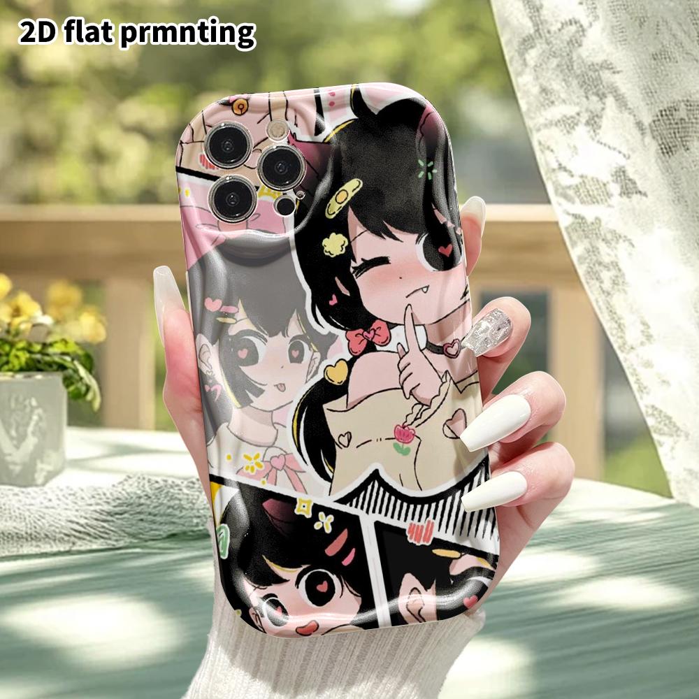 Phone case: 2D flat, suitable for iPhone 18 17 16 15 14 13 12 Pro, cat ear girl, perfect holiday gift for Christmas and Halloween