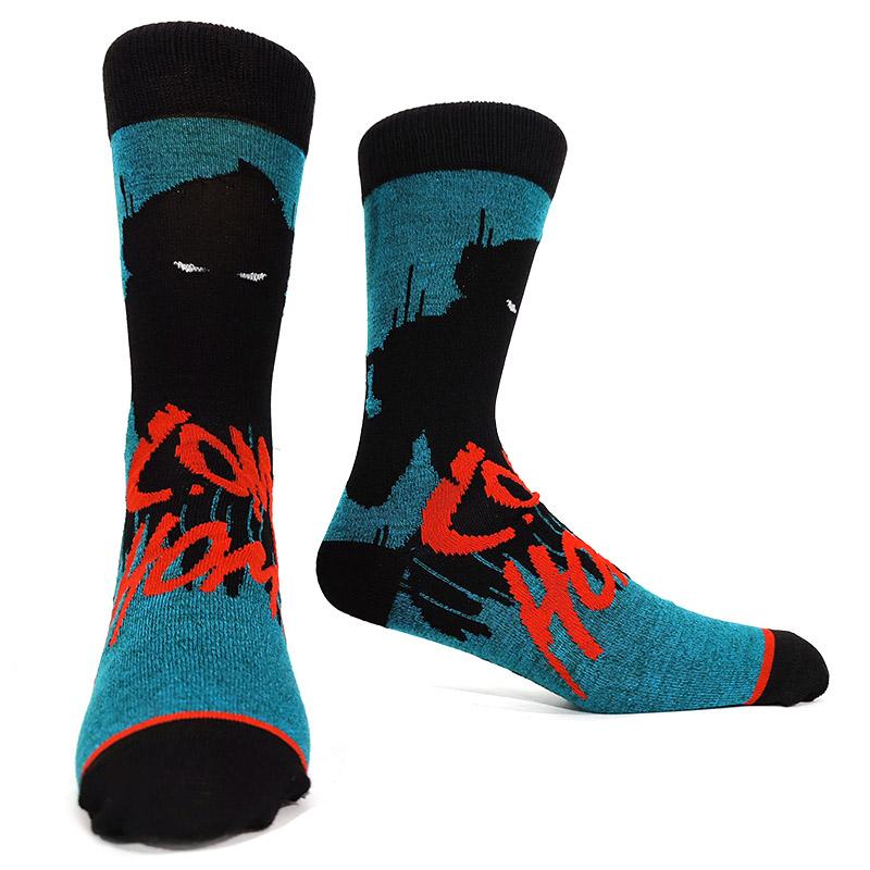 Новинка, веселые мужские носки с рисунком из хлопка, покер, корги, лягушка, сумасшедший бургер, пиранья, волк, авокадо, орел