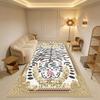 Retro Tiger Cartoon Pattern Non-slip Living Room Rug Easy Clean Fluffy Cute Bedroom Carpet Easy Clean Soft Tables Chairs Mats