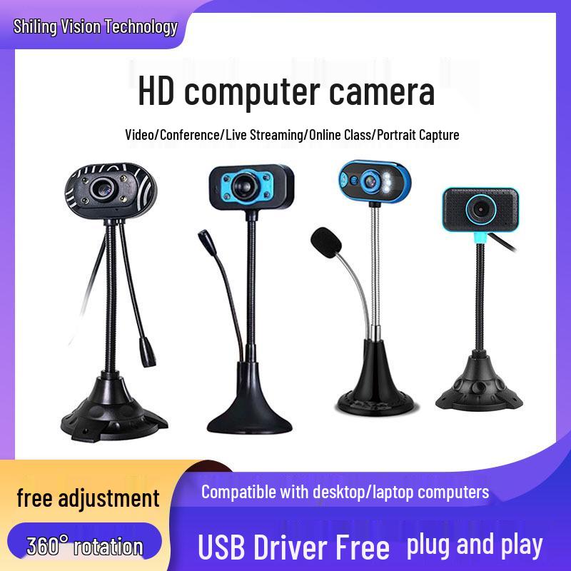 USB HD Webcam with Microphone - 480P Driver-Free Video Streaming for Desktops & Laptops