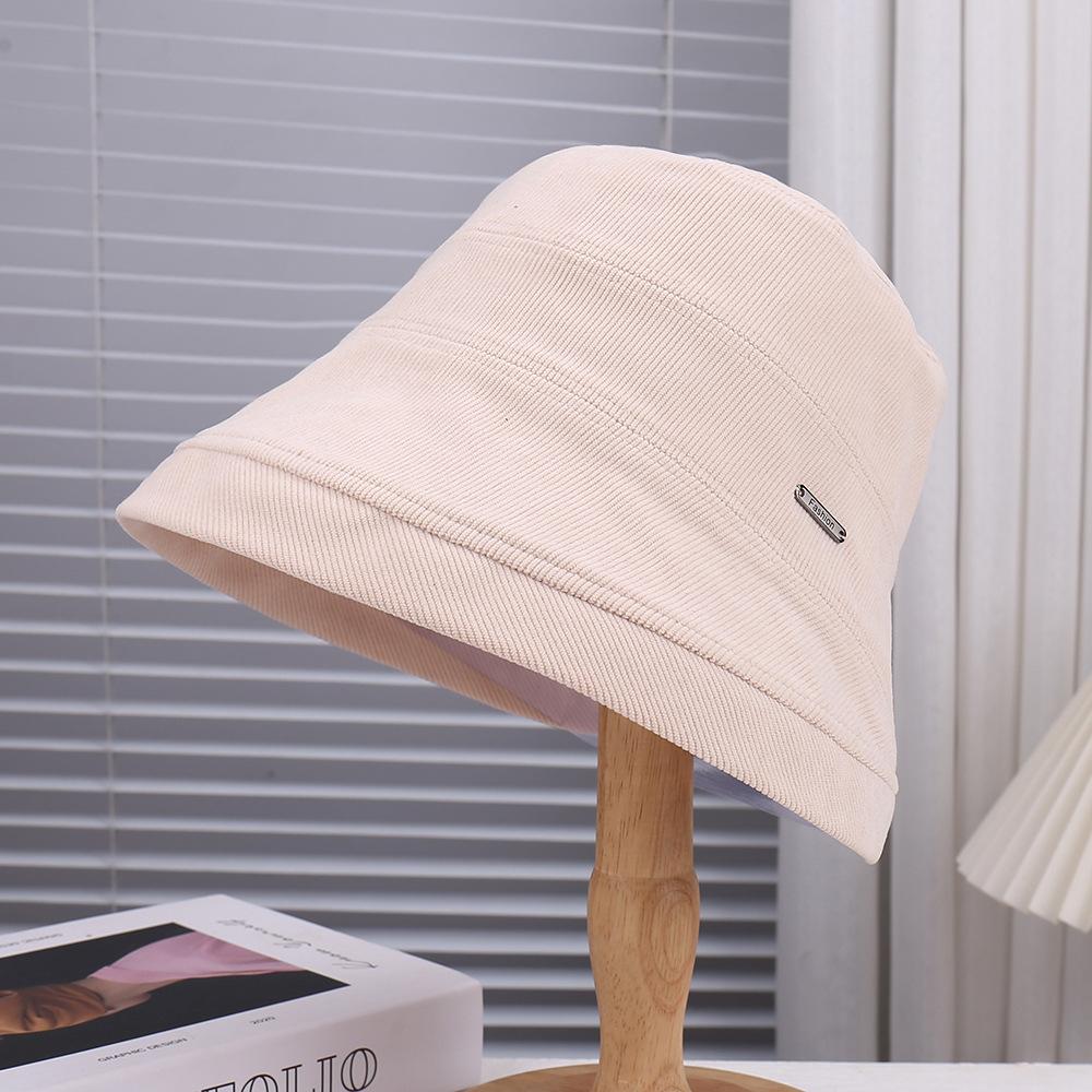 Fashion new four seasons can bring simple versatile bucket hat temperament literary and casual retro warm and comfortable sun hat