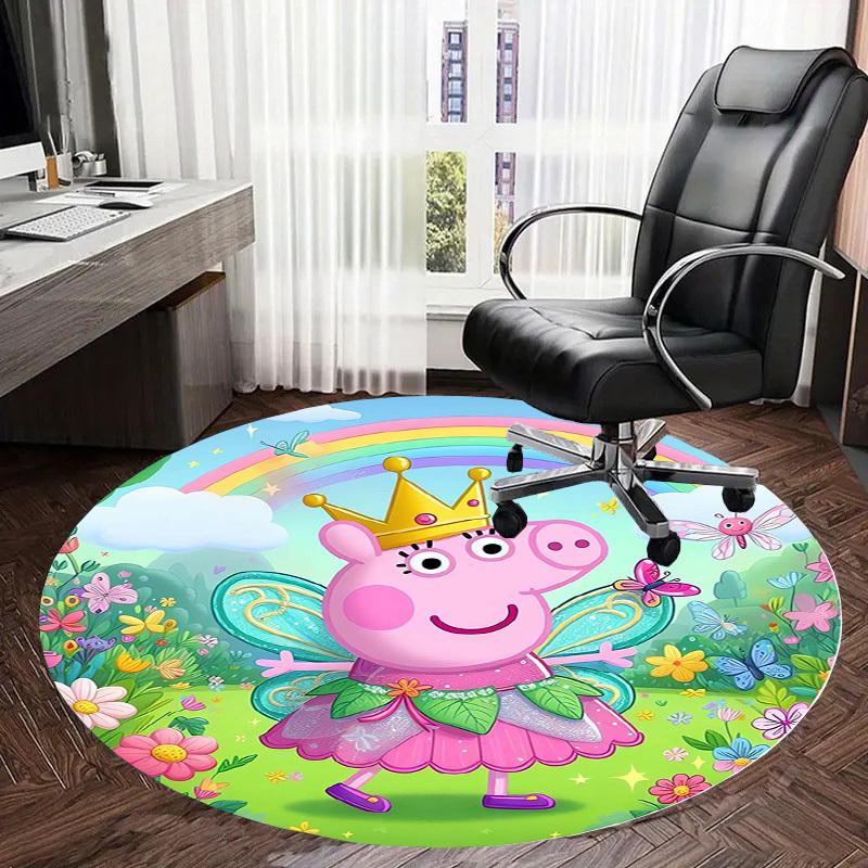 1pc Fairy Pig in Fantasy Land Round carpet, Made of Polyester,Perfect for Decorating Office Chairs, Living Rooms,fplt308