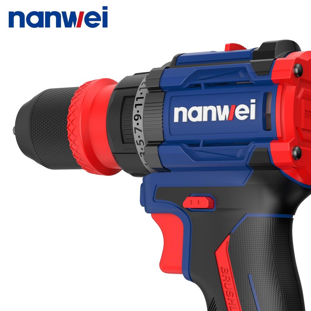 NANWEI Электрическая отвертка 4-в-1 50 Нм с несколькими головками, бесщеточным двигателем, 20 В