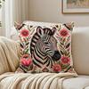 African Safari Tribal Animal Cushion Cover Breathable Short Plush Cushion Covers Machine Washable Wrinkle-Resistant Soft Durable