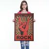 Continue Rock and Roll Rock Gestures Wall Sticker Classic Nostalgia Metal Rock Decorative Posters