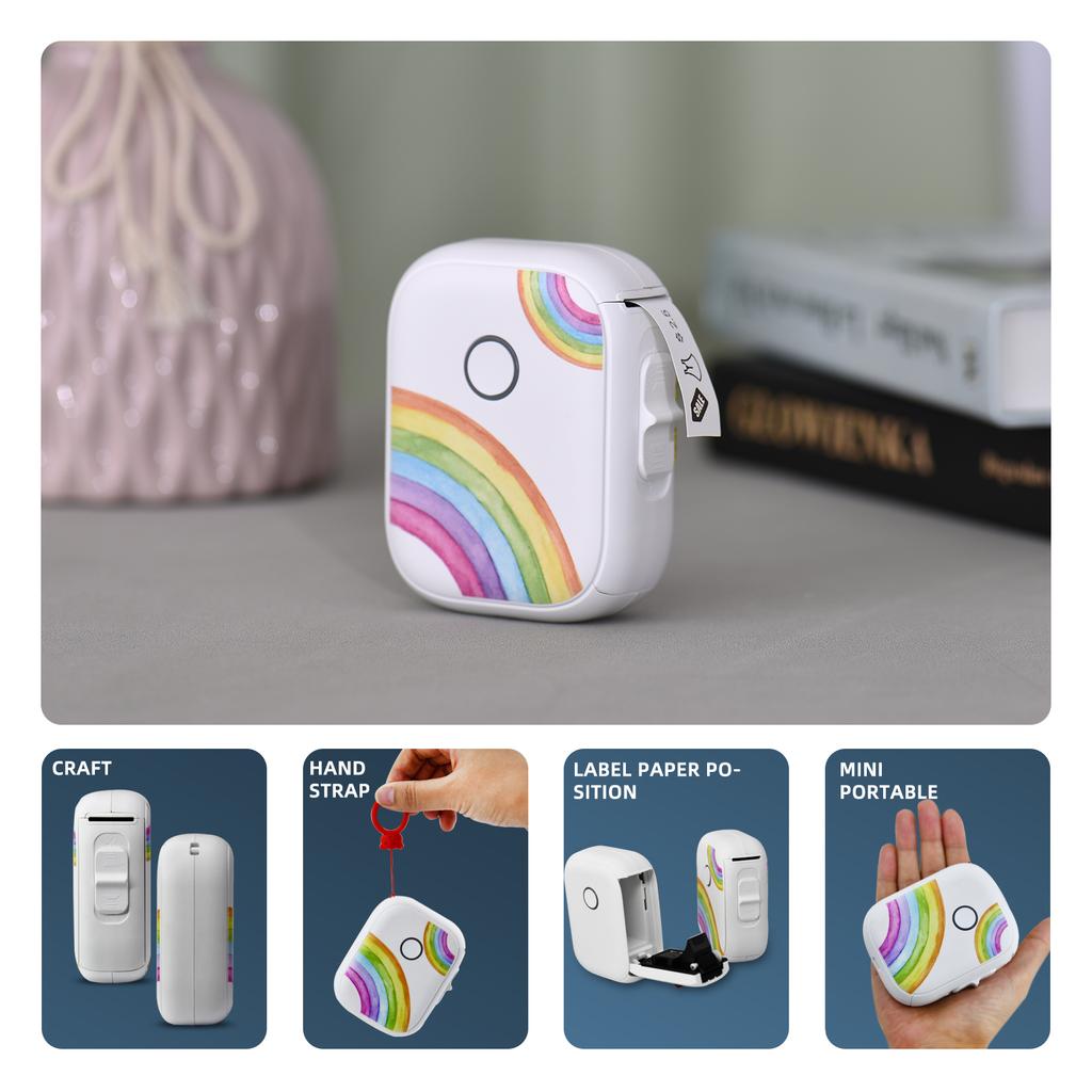 Mini Label Maker Machine Pocket Labeler Sticker Thermal Printer for Organizing Adhesive Tag DIY