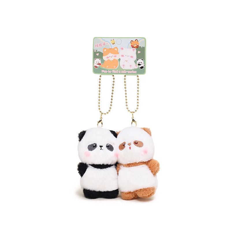 Soft Piggy Panda Plush Animal Key Chain With Magnetic Pair Pendant Backpack