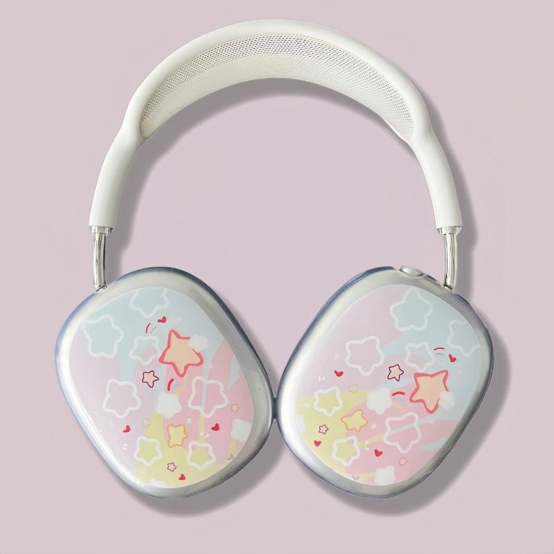 Applicable to Apple AirPods Max headset Bluetooth headset case Cartoon transparent soft case Cute and simple