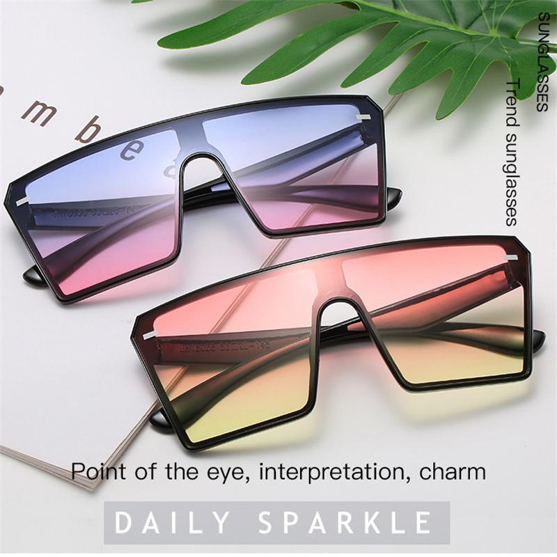 Модные большие квадратные солнцезащитные очки женские ретро-очки с плоским верхом и градиентом мужские солнцезащитные очки женские
