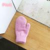 1 пара двухслойных перчаток из кроличьей шерсти, женские зимние корейские однотонные зимние женские перчатки на все пальцы, варежки для девочек