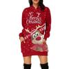 Christmas Womens Reindeer Jumper Dress Hoodies XMAS Party Mini Dresses