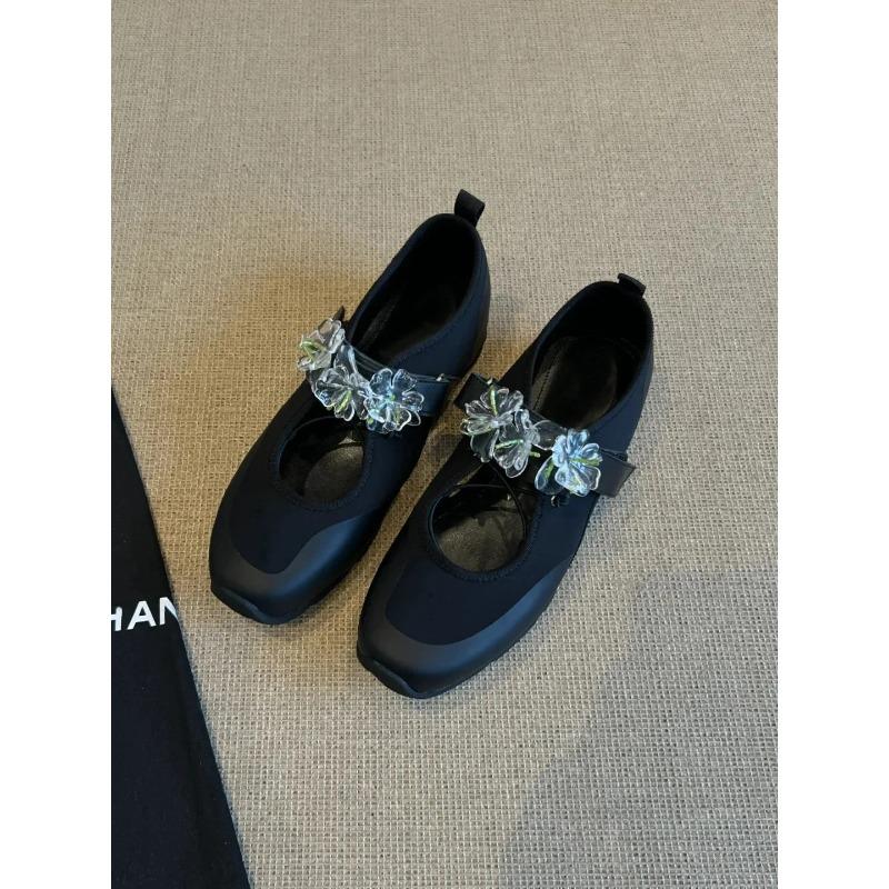 Модные балетки спортивного стиля на плоской подошве Мэри Джейн с одним ремешком Полиуретановая стелька Резиновая подошва Взрослая повседневная обувь