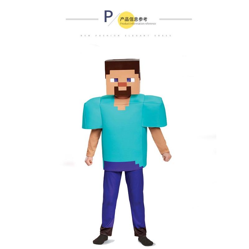 Minecraft Children's Clothes Steve Stage Game Performance Clothes Halloween New Costumes