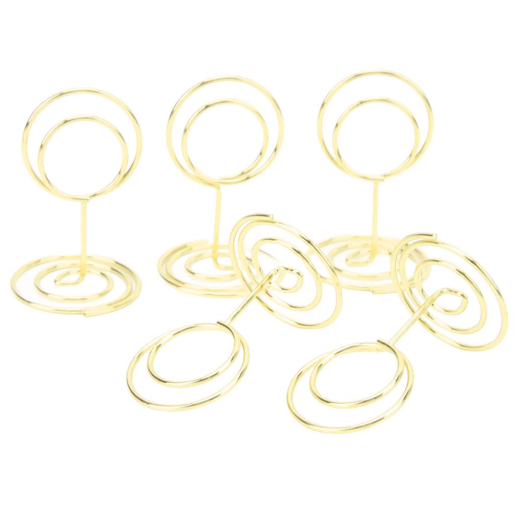 20Pcs Table Number Stands Round Shaped Stable Electroplated Metal Widely Used Place Card Holder for Wedding Party