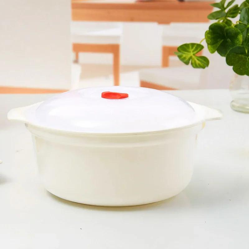 S/M/L Microwave Oven Special Box with Lid Heated Soup Pot Rice Steamed Dumpling Food Cooking Container Food Grade Kitchen Tool