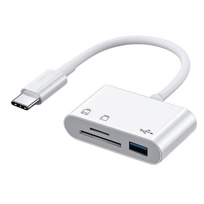 Кардридер переходник SUNROZ для Type-C на USB и SD/TF Card Адаптер для USB-C на флешку и SD TF (A485700)