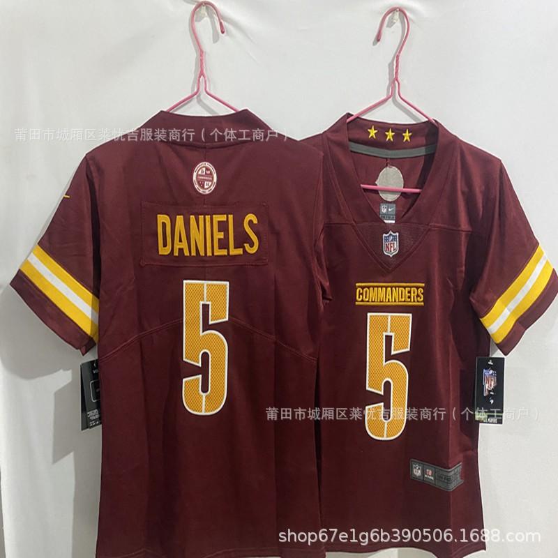 Kids Womens Commanders 5 Daniels Football Jersey Striped Athletic Uniform