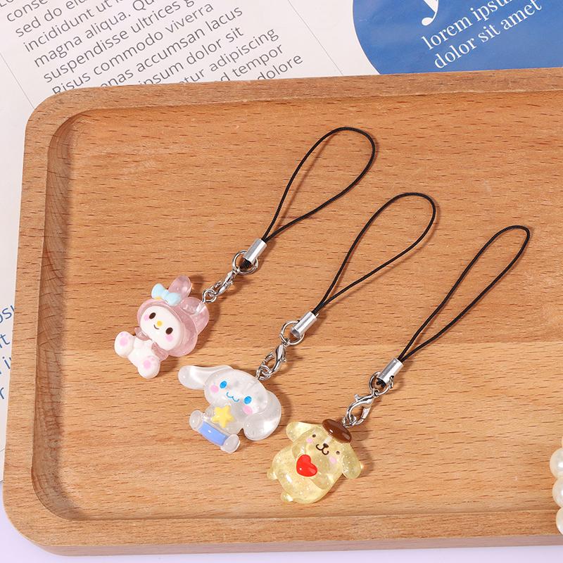 Подвеска для телефона Sanrio Melody Cinnamoroll Брелок-шнурок Kuromi Сумка-подвеска Hello Kitty Подвесное украшение на веревке
