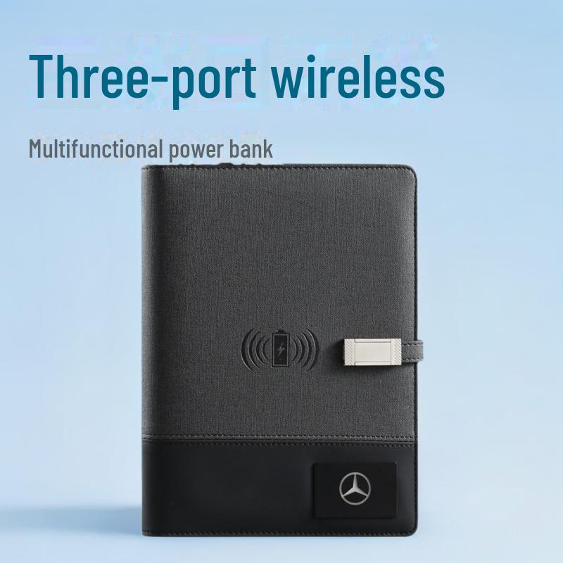 Многофункциональный бизнес-ноутбук формата A5 с USB-зарядкой и USB-накопителем со светящимся логотипом