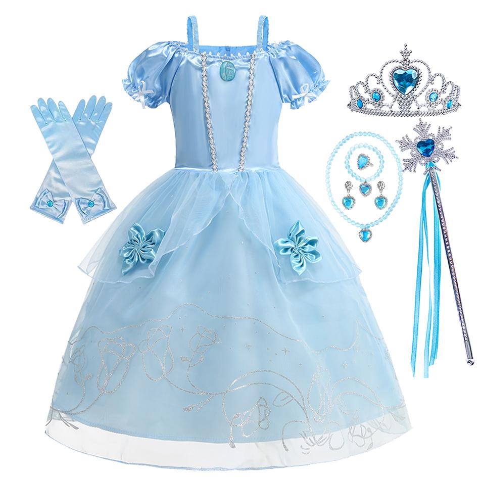 Girl Dress Up Floral Children Party Princess Costume Kids Halloween Carnival Outfit Kids Clothes