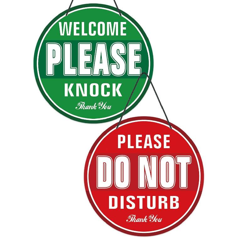 Putuo Decor 'Please Do Not Disturb' PVC Round Door Plaque - Office Meeting & Therapists' Clinic Sign - 9 Inch Double Sided