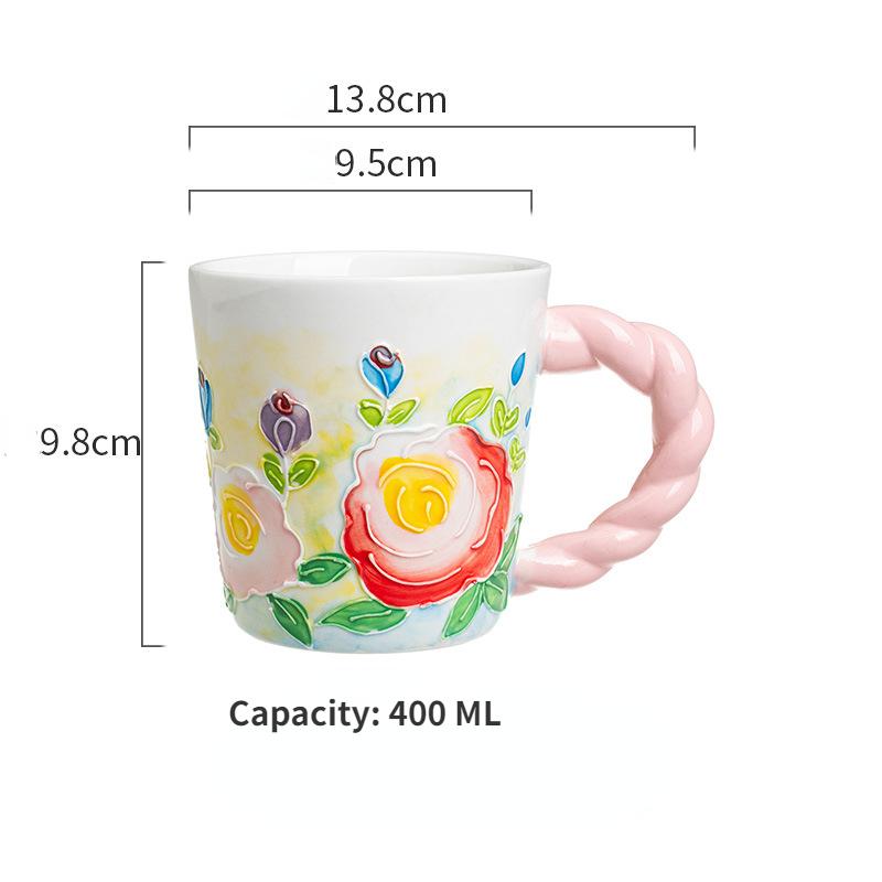 Уникальный цветочный дизайн декоративная керамическая кружка чашка для кофе и молока