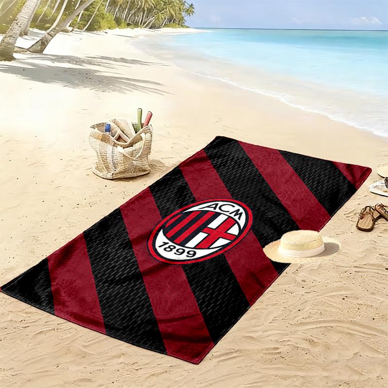Пляжное полотенце с принтом AC Milan, Большое, Мягкое, Быстросохнущее, для Пляжа, Кемпинга, Плавания
