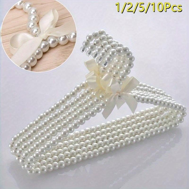 Пластиковая белая вешалка с бусинами из искусственного жемчуга, вешалка для хранения одежды, для сушки, для хранения пальто, рубашек, пижамных брюк, свадебных платьев, юбок, домашний декор, осень