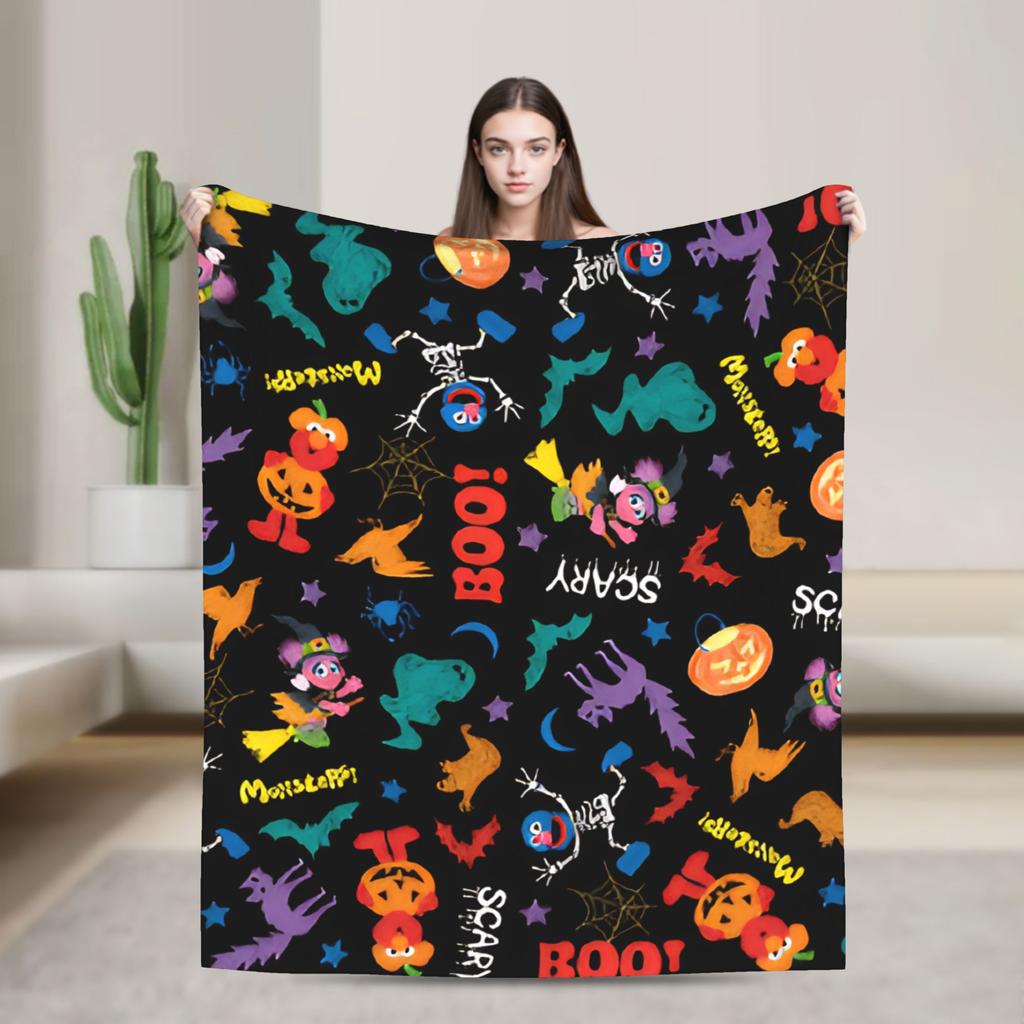 Christmas Present Pattern Blanket S-Sesames Streets Warm Soft Plush Throw Blanket For Couch Sofa Bed Flannel Bedspread Bed Cover