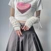 Японский стиль Y2K вязаные перчатки Harajuku JK Лолита рукава мода бант нарукавники вечеринка