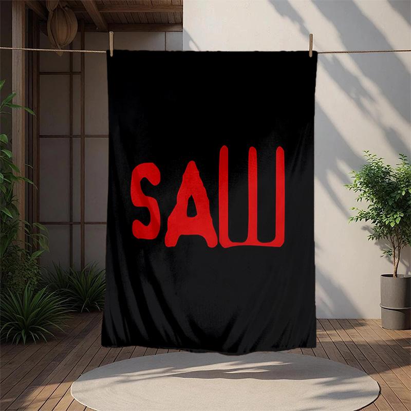Saw Movie Flannel Blanket Soft Warm All-Season Throw, Design for Camping, Car Travel, Hiking Sofa, Bed, Office Perfect Gift for Parties