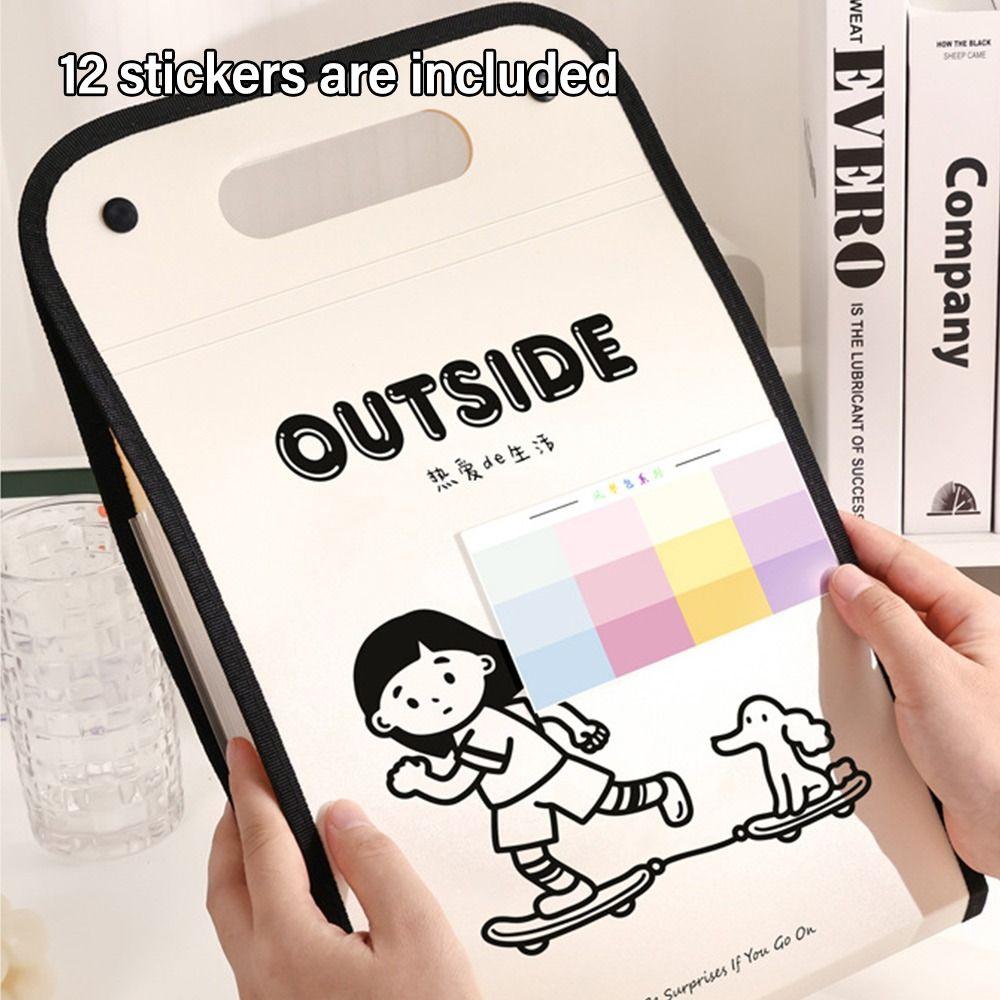 13 Pockets Test Paper Storage Folder With English Letter Pattern File Organizer Portfolio