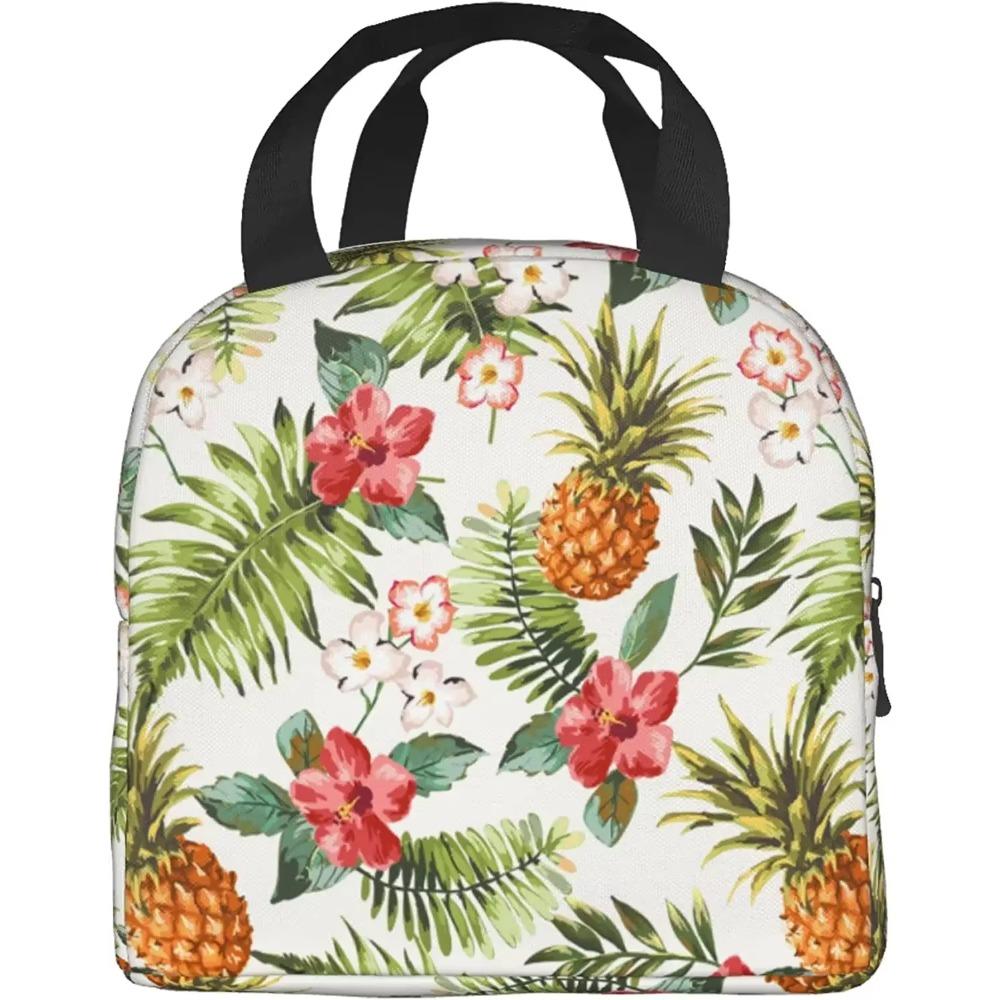 Гавайские тропические сумки для ланча с ананасом для женщин, термосумка-холодильник для работы, школы, походов, пикников