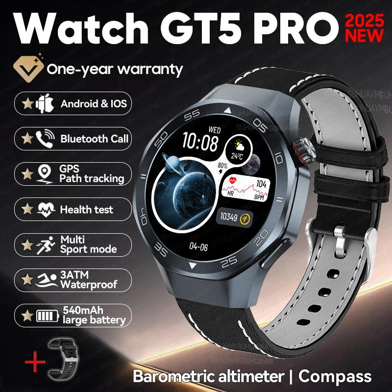 Новые Уличные Спортивные Умные Часы DT5 с GPS-позиционированием, Компас, Водонепроницаемость 3ATM, HD AMOLED Экран, Bluetooth-звонки, Умные Часы для Мужчин