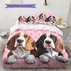 Pink Basset Hound Pattern Bedding Home Decoration Birthday Gift (1 * duvet cover + 2 * pillowcase, without core)
