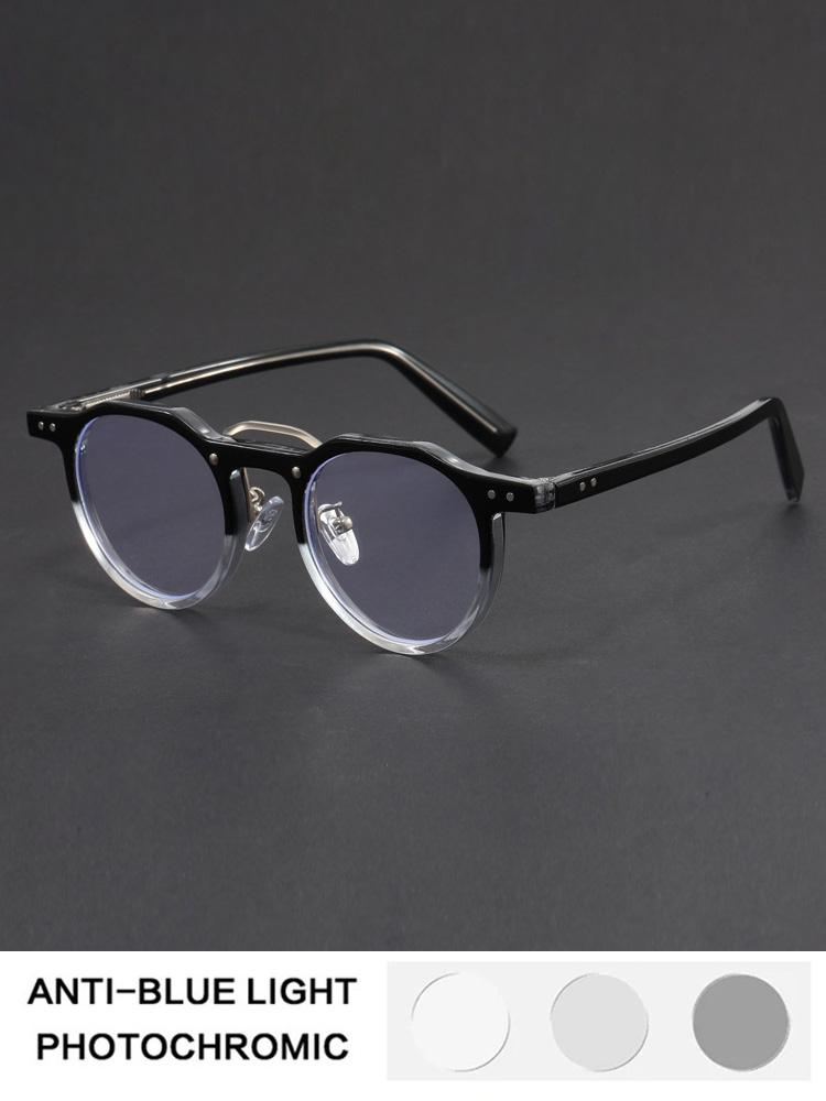 Ретро-очки для чтения с защитой от синего света, круглые, для женщин и мужчин, для коррекции близорукости, в тренде, ретро-очки с фотохромными линзами +1.