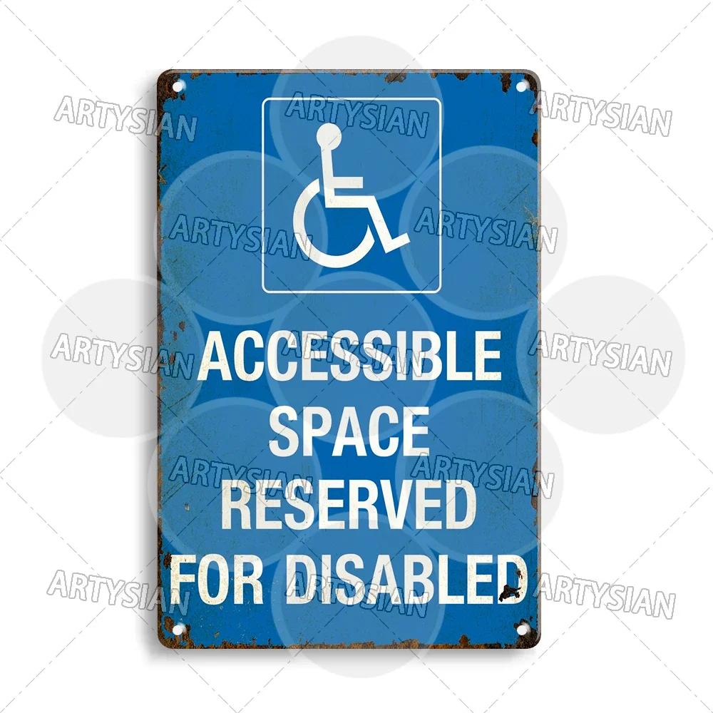 Vintage Parking Metal Sign Bicycle Disabled Motor cycle Parking Retro Metal Plaque Do not Attach Bikes To The Fence