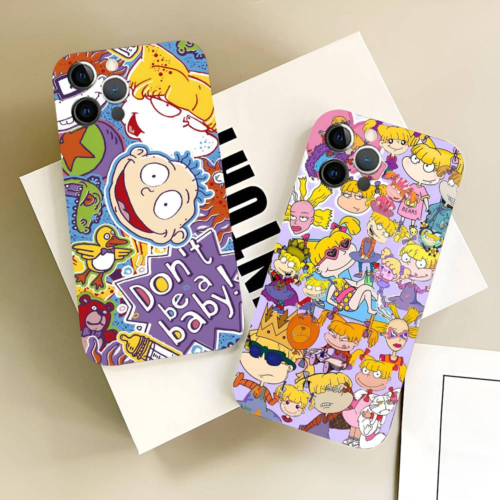 Cartoon Animation Rugrats Phone Case Black Silicone Soft Shell For IPhone 17 16 15 14 13 12 11 Air Pro Max Plus Hot Sale