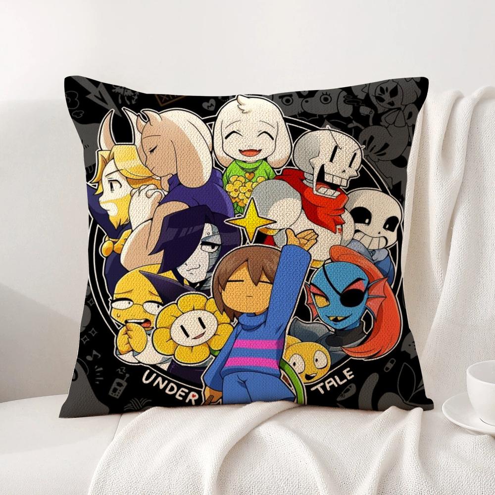 Game U-Undertale Cushion Cover Summer Coolness Linen Fabric Double-Sided Printing Pillow Case Sofa Home Decor Gift