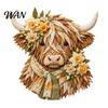 Highland Cow Sewing Kit 3D Layered Fabric Art DIY for Adults, Beginner-Friendly Decorative Animal Portrait Diy Quilt Craft Set, Handmade Farmhouse
