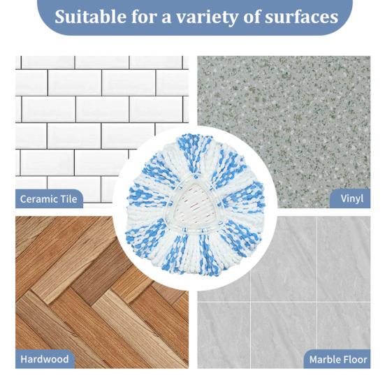 Mop Replacement Heads for Vileda for O-Cedar Easywring Washable Microfiber Spin Refills Easy Cleaning Triangular Disc Compatible with Spin Mops
