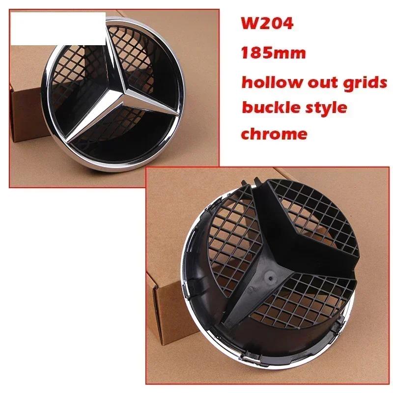 XBLVF1 For Mercedes Benz Hollow Out Grids ABS Front Grille Car Emblem 3D Star Badge for Mercedes Benz W204 W205 W213 X253 W166 Etc. Chr