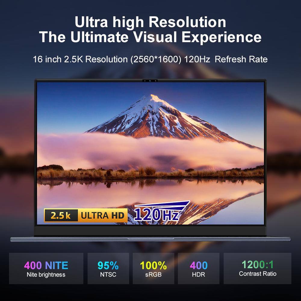 Ninkear Ноутбук N16 Pro, 16 дюймов, IPS-экран, 2560*1600, Intel Core i7-13620H, 32 ГБ ОЗУ + 1 ТБ SSD