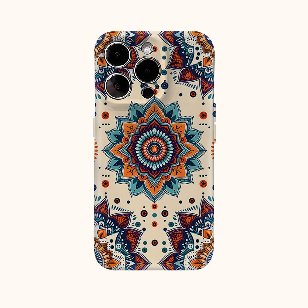 Boho Sunflower Mandala Phone Case for IPhone 17AIR 16E 16 15 14 13 12 11 17 Pro Max Plus Double-layer Back Cover
