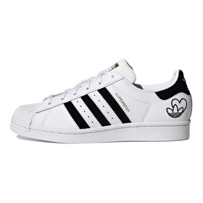 Superstar Heart Logo — белые женские кроссовки Cloud-White Core-Black Gold-Metallic FY4755