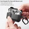 Airpods Pro 2 Case Cover Lock with Cleaner kit, Rugged Shell Military Armor Air Pod Pro 2 Case for Men with Keychain Cool Shockproof Protective Case