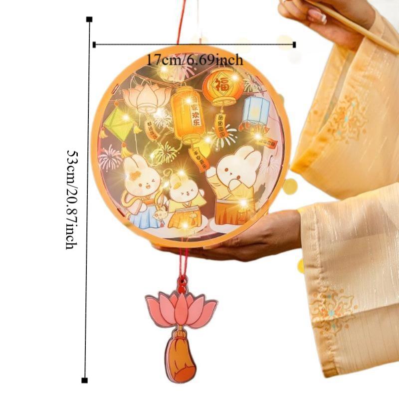 Glowing Mid-Autumn Festival Lantern DIY Handmade Light-Up Bunny Lantern  Party Decoration