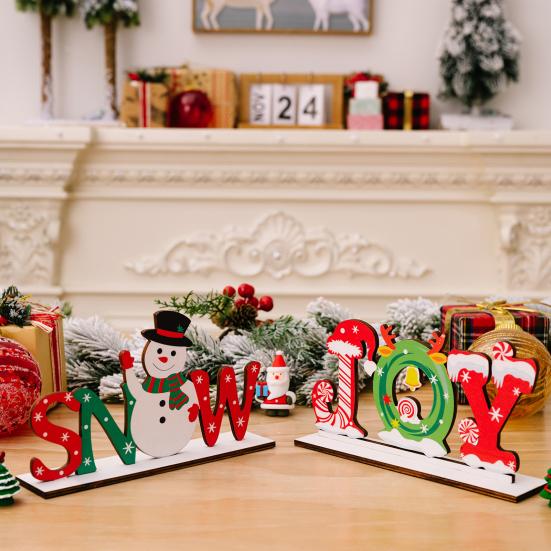 Christmas Wooden Table Decorations Santa Claus Snowman Wooden Table Top Decorations for Christmas Home Party
